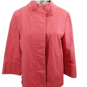 Talbots Coral‎ Swing Jacket 3/4 Length Sleeve Unlined Women's Size S